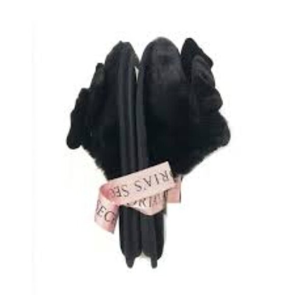 Victoria Secret Fuzzy Bow Slippers Size S - Picture 1 of 9